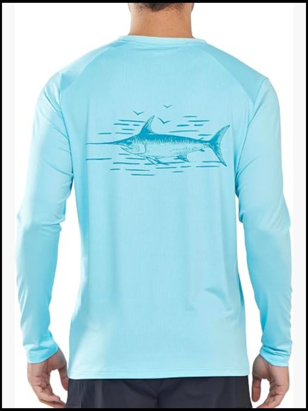 UPF 50+ Men's Long Sleeve Rash Guard Swim Shirt Quick Dry